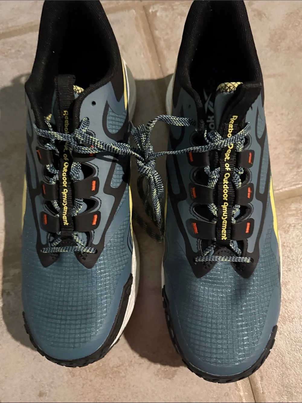 Men's Reebok Performance steel toe  Shoes - Blue with Yellow Accents